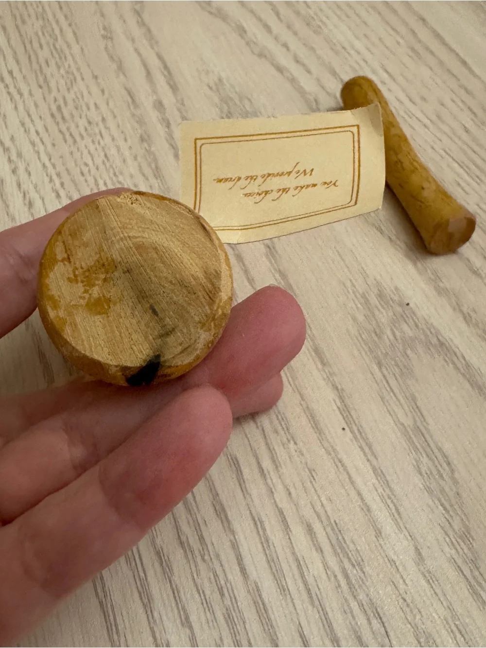 Boho Hand-Turned Mini Wood Mortar & Pestle Tropical Decor